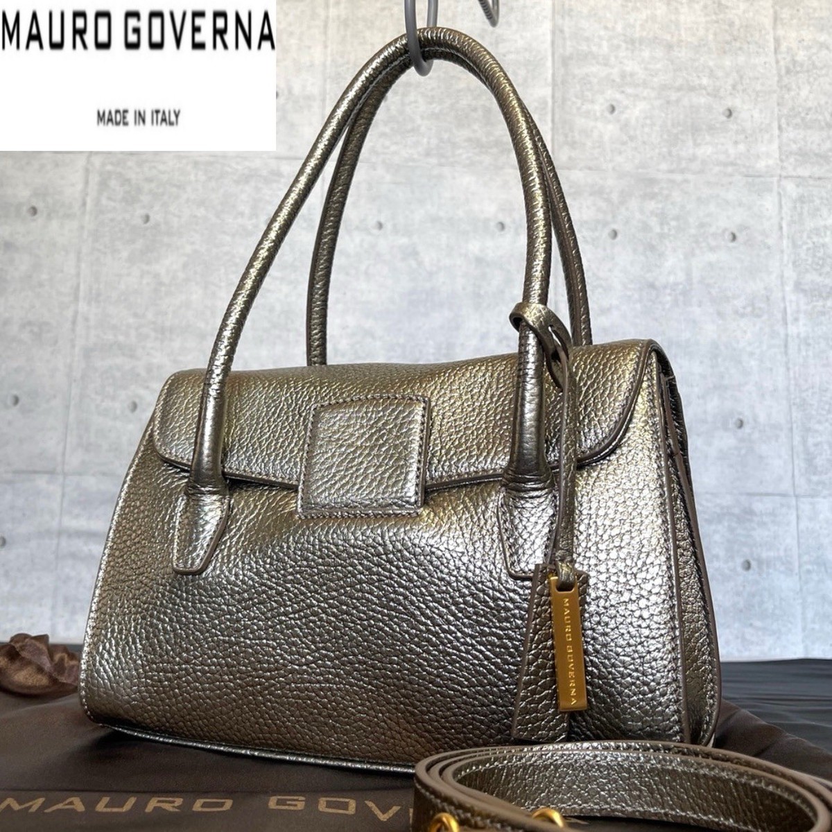 Mauro Governa マウロゴヴェルナ　2wayバッグ　ターコイズブルー Mauro Governa Leather Gold Hand Tote Bag | eBay
