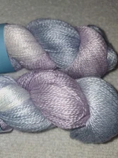 Mother of Pearl Lace Weight Yarn. 604 Yards Lot of 2 Alpaca/Mulberry Silk