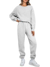 Womens 2 Piece Outfits Sweatsuit Lounge Sets Oversized Sweatshirt Baggy Sweat...