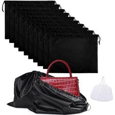 10 Pack Silk Dust Cover Storage Bags for Purses Handbags, 19.6  15.7 Inch