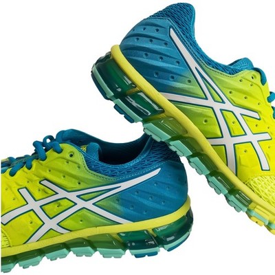 Asics Gel-Quantum 180 2 Women's 11 Yellow Blue T6G7N Running Shoes Synthetic
