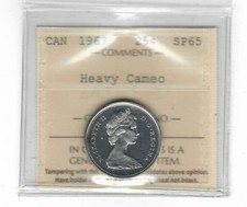 1967 Silver 25 cents in SP-65, Heavy Cameo, certiifed