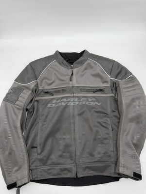 Harley Davidson Affinity Mesh Jacket Mens 2XL Gray Black Motorcycle Riding VTG