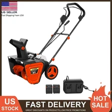 20" Cordless Snow Shovel 2*20V Electric Snow Blower Snow Thrower with LED Lights