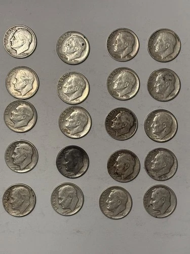 lot of 20 roosevelt silver dimes