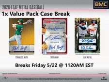 Andrew Fischer 2026 Leaf Metal Baseball 1x Value Pack Case Break #3