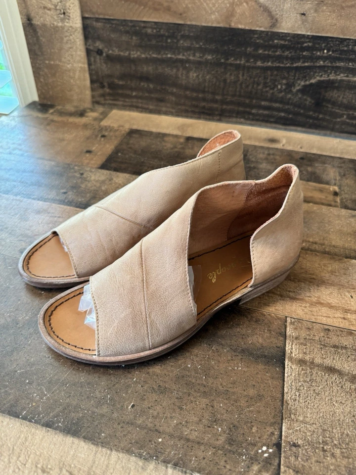 Free People Mont Blanc Asymmetrical Leather Open Toe Sandals Tan Women EU 36 - Image 4 of 4