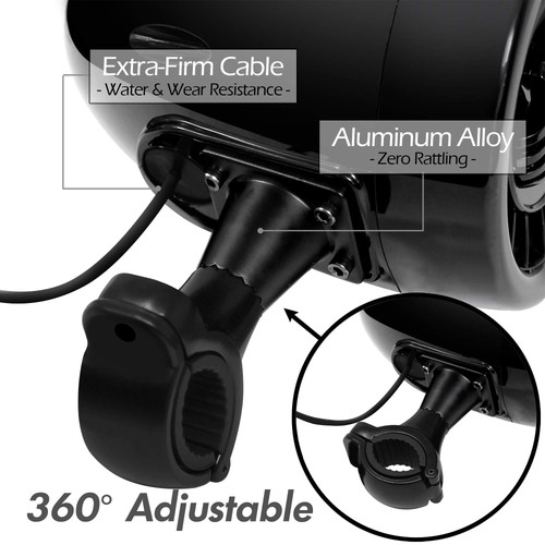 GoHawk TJ4-W Waterproof Amplifier 4" Full Range Bluetooth Motorcycle Stereo S... - Picture 7 of 9