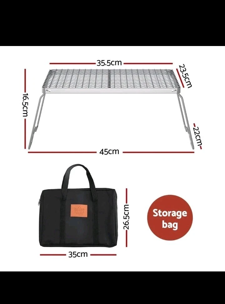 Grillz Portable BBQ Grill Charcoal Smoker Foldable Camping Traditional Outdoor