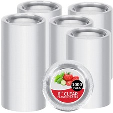 Sabary 1000 Count Clear Plastic Plates 6 Inch Plastic Dessert Plates Round Cl...