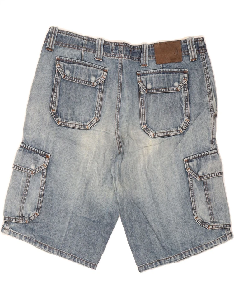 Pantalones cortos de mezclilla cargo JECKERSON para hombre W34 grandes azul algodón BA06 Foto 2 de 3