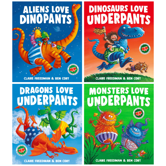 Dinosaurs Love Underpants Claire Freedman 4 Book Collection Set - NEW (Free P+P)