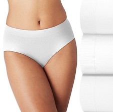 BALI Women s Size XL 8 3-Pair Seamless Brief Underwear Panties Nylon Blend White