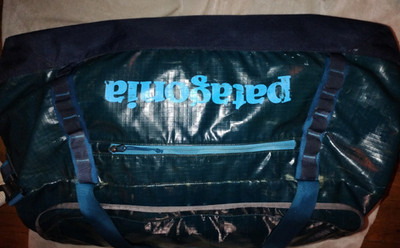 Patagonia Blue Nylon Duffle Bag 29''+ Solid Adjustable Straps Unisex Adult