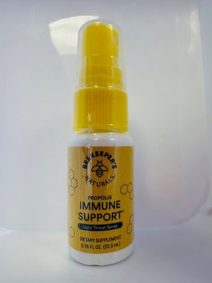 Beekeepers Naturals DAILY THROAT SPRAY 1.06oz Propolis Immune Support 09/2027