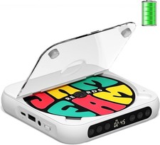 Portable CD Player with Bluetooth, Rechargeable for Home/Car, White