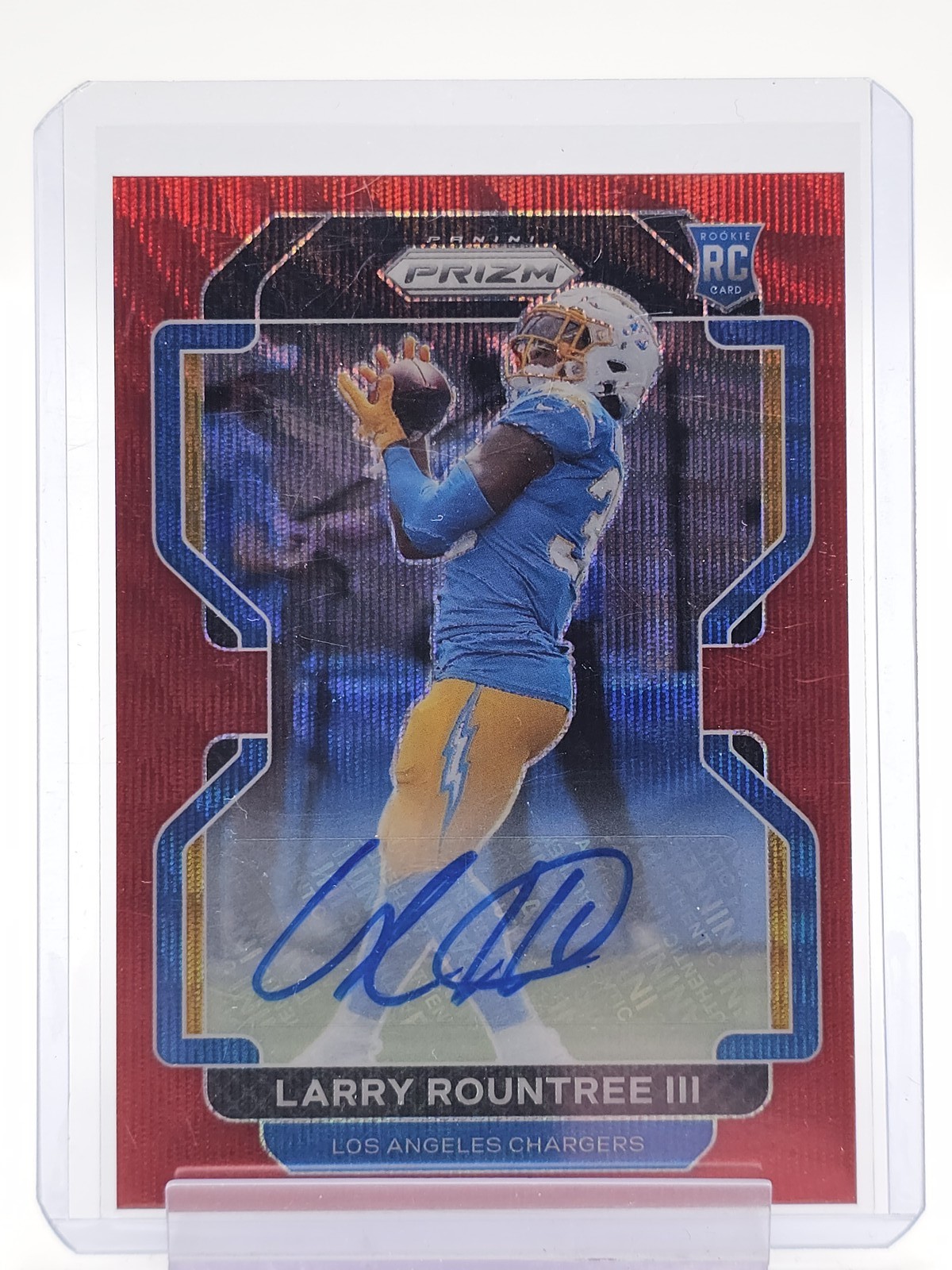 Larry Rountree Panini Prizm #401 Autograph-Red Wave