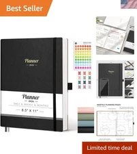 2026 Planner: A4  Leather Weekly & Monthly Organizer with Built-in Pocket