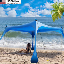 Beach Tent Sun Shelter, 10x10ft Shade Canopy 10x10FT 4 Pole, Royal Blue