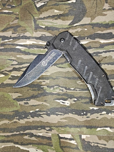ALPHATECH Folding Pocketknife Combo Clip Point SS Liner Lock - product listing photo