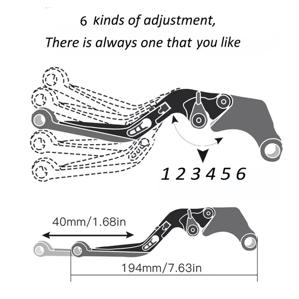 Palancas de embrague de freno CNC plegables ajustables CNC para Suzuki B-KING 2008-2011 bking Foto 3 de 4