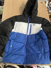 REEBOK FULL-ZIP PUFFER COAT - BLUE/WHITE/BLACK - YOUTH/ BOYS MEDIUM 10-12