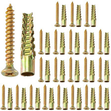 22 Set Steel Wall Anchors with Screws, 5 1-4/7, Gold