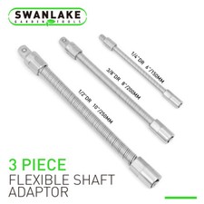 Flexible Socket Extension Bar Shaft Set 1/2" 1/4" 3/8" Ratchet Flex 10" 8" 6"