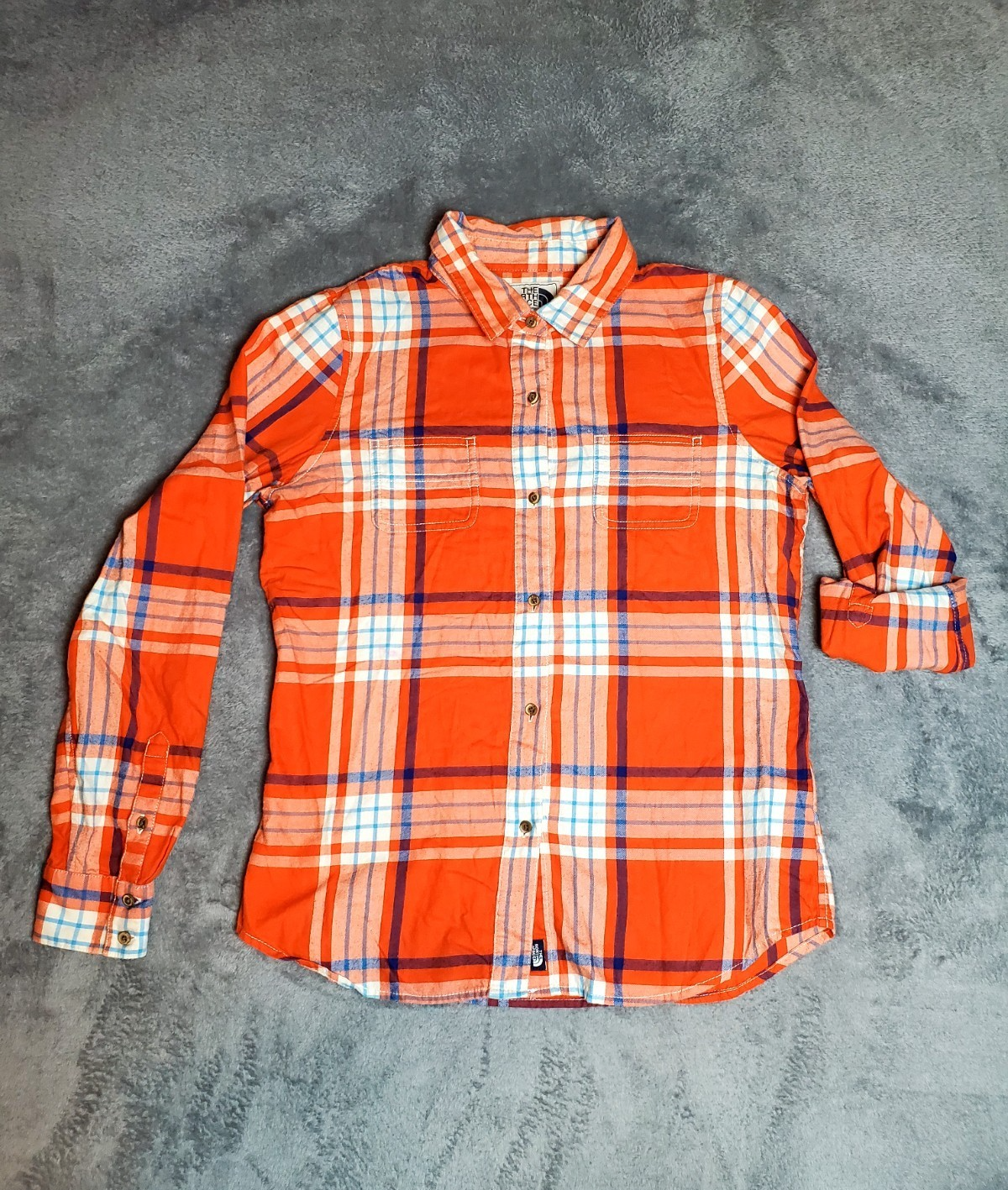 THE NORTH FACE Women's Flannel Shirt Size M Plaid Long Roll Up Sleeve