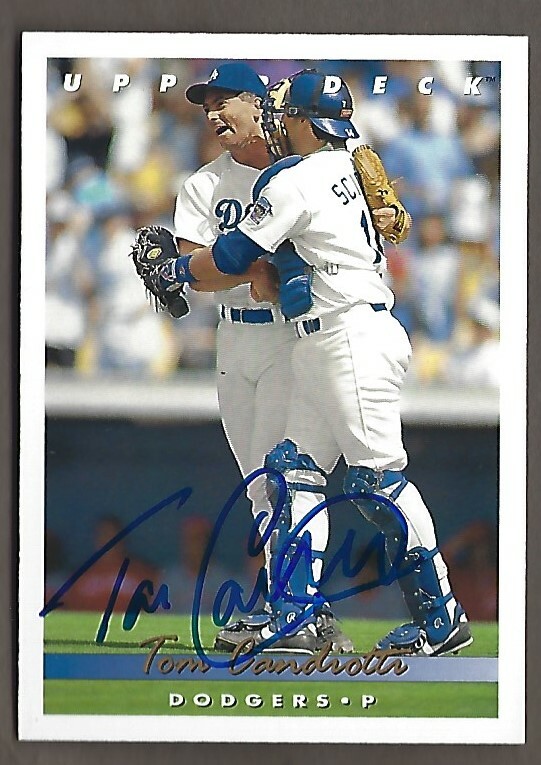 1993 UD Tom Candiotti Card #98 Autograph Signed Dodgers/Indians