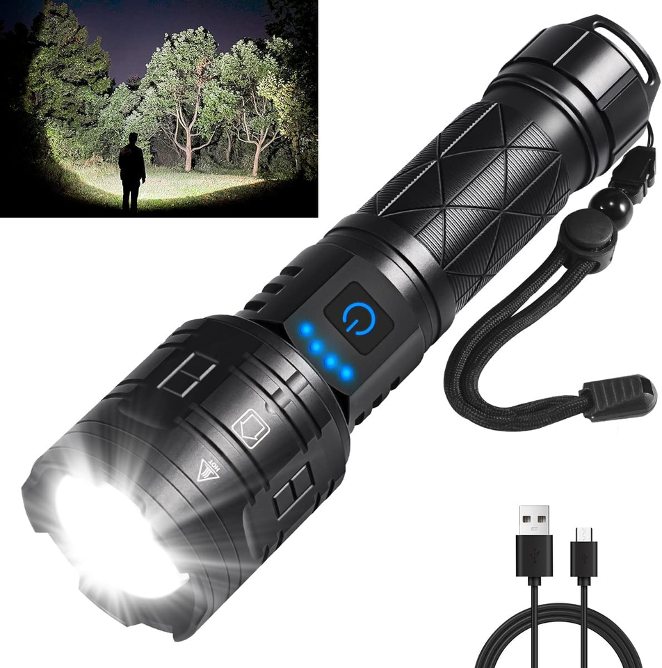 Rechargeable Flashlight 7000 Lumen USB Rechargeable LED Flashlight - 7 LEDs + COB, Waterproof, With 18650 Battery Amazon Franais Rechargeable Flashlight 7000 Lumen USB Rechargeable LED Flashlight - 7 LEDs + COB, Waterproof, With 18650 Battery Amazon Franais