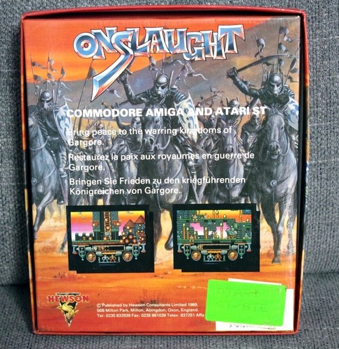 Rare ONSLAUGHT ATARI ST jeu complet avec Poster / complete game with poster -d66 - Foto 4 di 9
