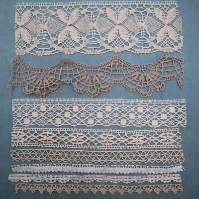 Lace Trims Surprise Bundle French Bobbin Lace Kit Craft Ephemera Lace Scraps