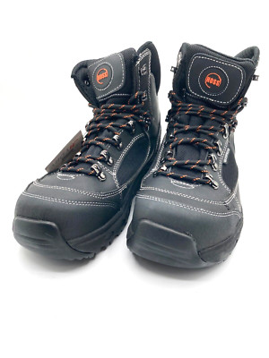 Work Boots, Hoss, Blocker, 6'', Crazy Horse Black Leather, Waterproof, Safety Toe