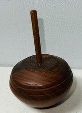 Beautiful Vintage Wooden Pull string spinning top toy NO string FR19E
