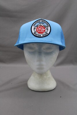 Vintage Tucker Hat - CN Rail Mountian Division Canada - Powder Blue - Snapback 