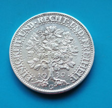 Weimarer Republik: 5 Reichsmark "Eichbaum" 1930 -G- (Erhaltung - RR - selten)!!