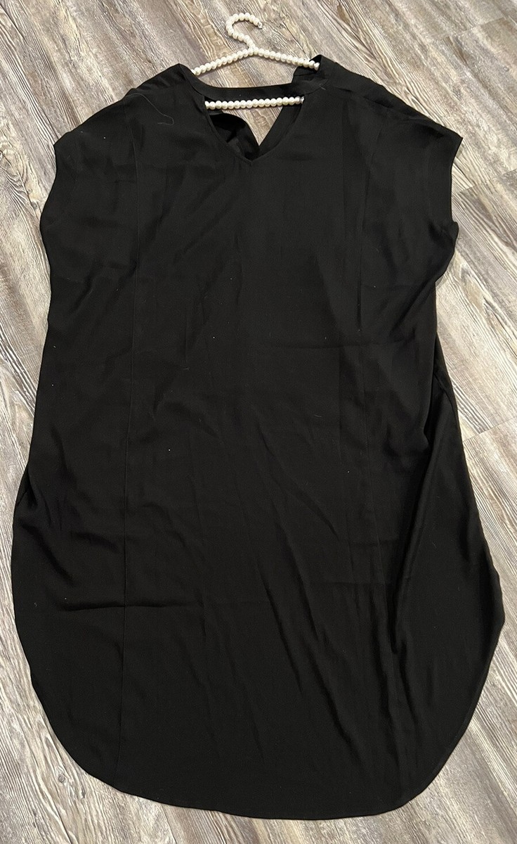 The Limited Women's Black Chiffon Short SleeveV-Neck Hi Low The Limited Women's Black Chiffon Short SleeveV-Neck Hi Low