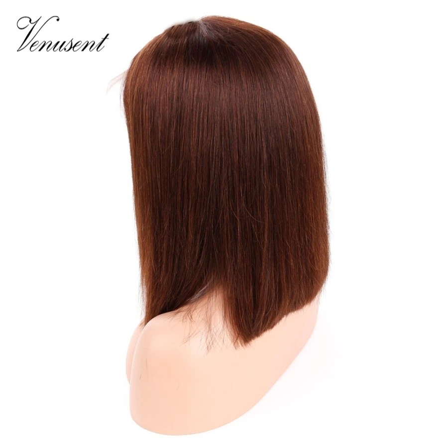 Light Brown Straight Human Hair Wig Virgin Peruvian Glueless Full Lace Front Wig - Image 4 of 4