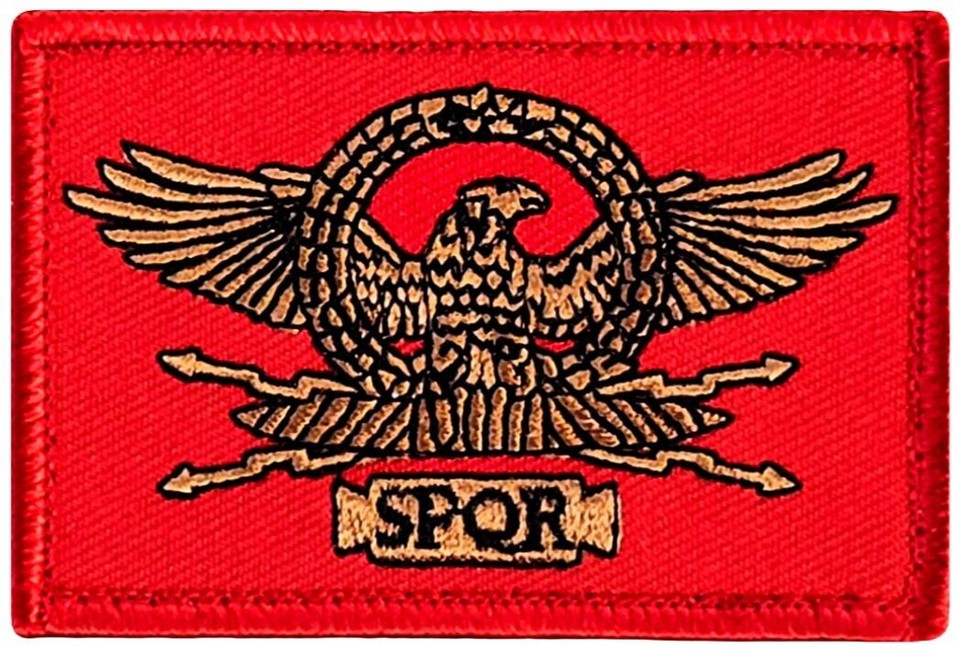 Spqr Rome Patch SPQR Roman Empire Legion Flag Morale Patch | 2PC HOOK BACKING 3