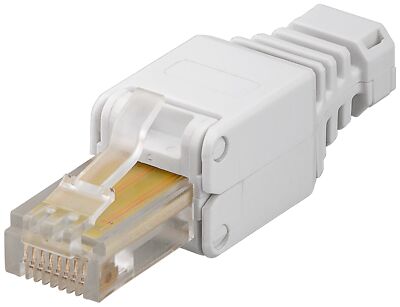 CAT5e Tool-less RJ45 Stecker + Knickschutz 250 Mhz AWG24 AWG26 max. 5mm LAN DSL