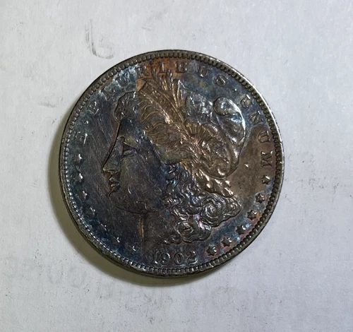 1902 XF details Morgan Silver Dollar