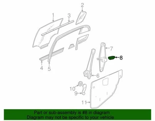 Chevrolet Oldsmobile Buick original GM 1991-2005 puerta derecha ventana motor 22656480 Foto 2 de 2
