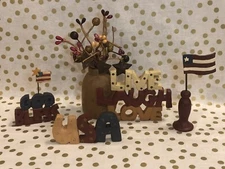 Blossom Bucket Primitive Folk Art Patriotic Americana Lot Suzi Skoglund B. Lloyd