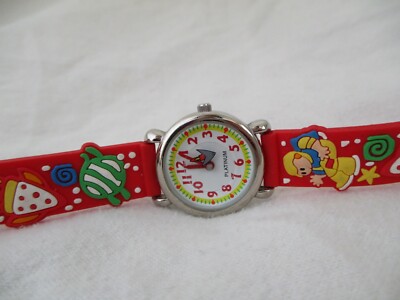 Geneva Platinum Watch Red Colorful Buckle Band Silver Toned Space