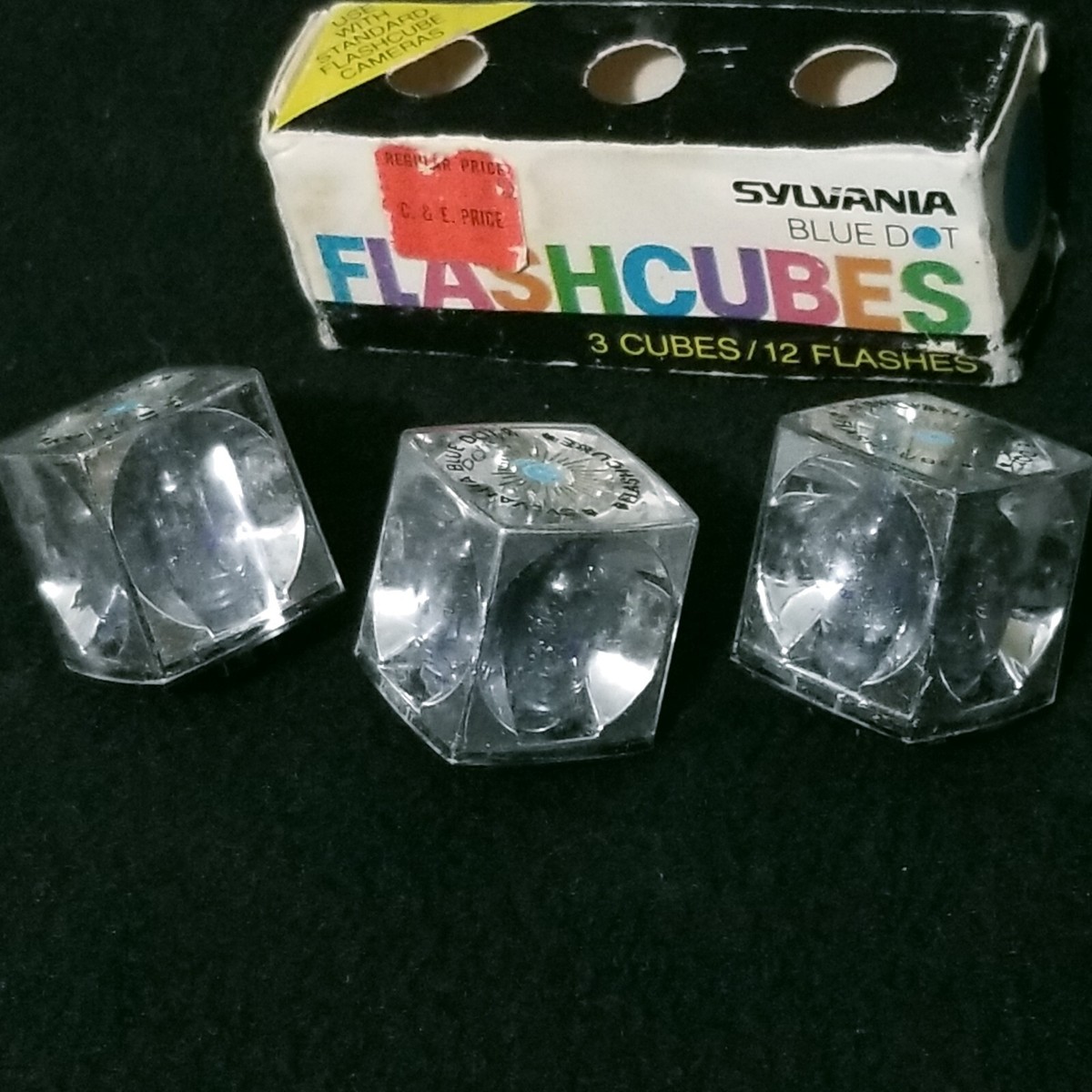 Vintage Sylvania Blue Dot FLASHCUBES Camera Flash Cubes 3