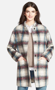 kenneth cole plaid coat