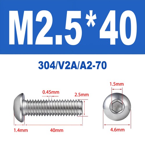 Linsenkopfschrauben Edelstahl A2 V2A ISO 7380 M1.6 M2 M2.5 M3 M4 Innensechskant - Bild 62 von 126