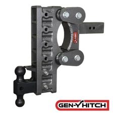 GENY BOSS 21K TorsionFlex 12" Drop Adjustable 2.5" Hitch Dual Ball Pintle 2.4KTW