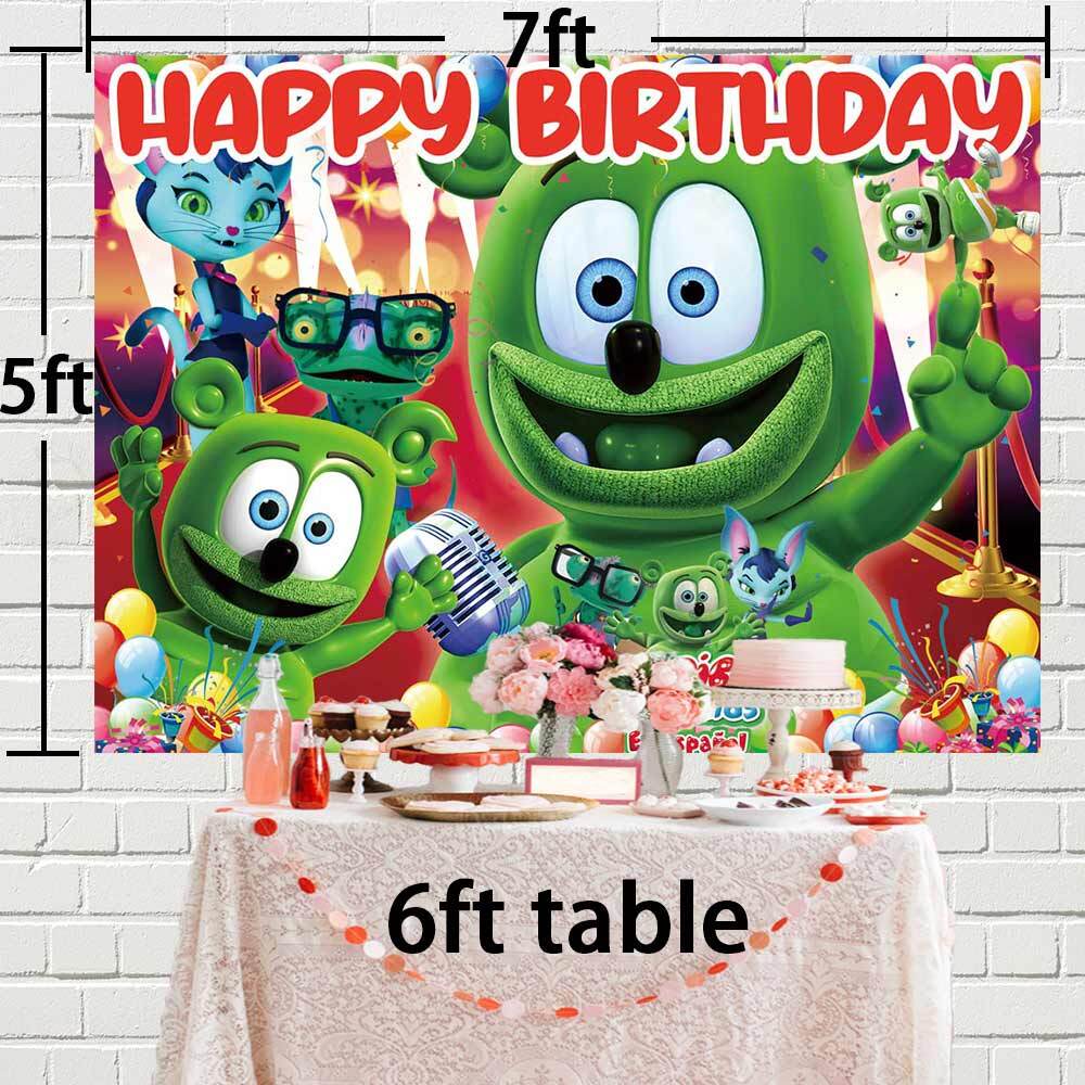 Gummy Bear Birthday Backdrop Banner Background Cartoon Party